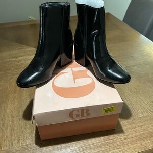 Gianni Bini Glossy Black Ankle Boots